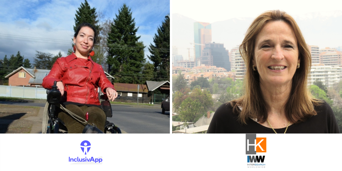 Karla Araya, cofundadora de InclusivApp, y Leslie Cooper, directora ejecutiva y fundadora de HK.